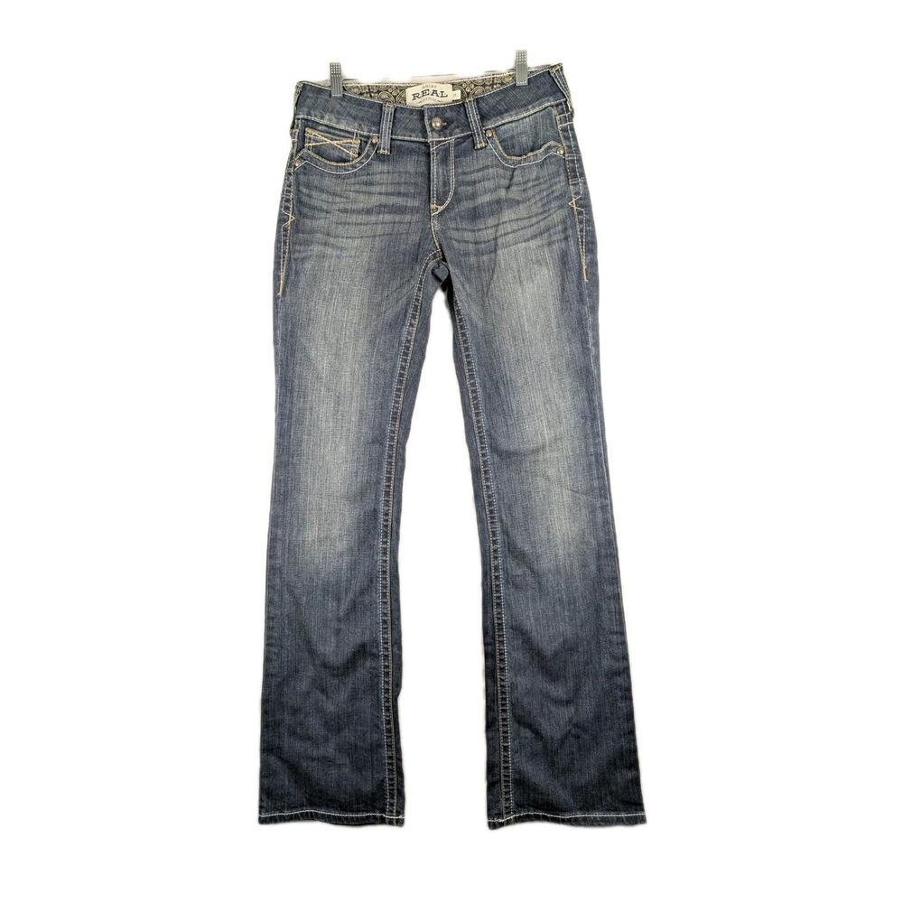 Ariat Real Denim Perfect Rise Straight Leg Womens 29XL Jeans Blue Medium Wash